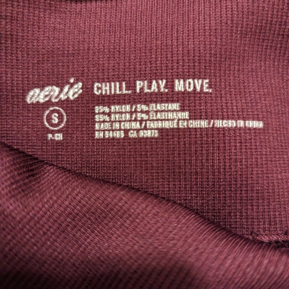 Aerie Chill. Play. Move. Burgundy, size small - Picture 3 of 4